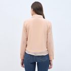 Women's Soft Peach Full Sleeve Classic Collar Romantic Shirt, Peach, small