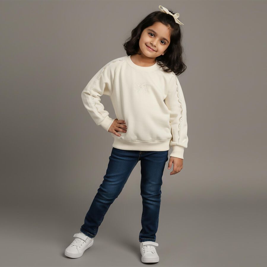 Girls' Sweatshirt, Beige, large image number null