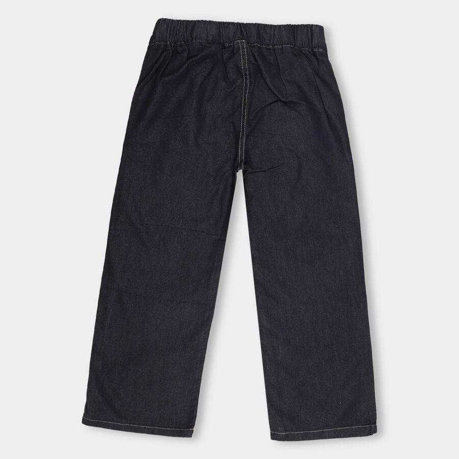 Girls Regular Fit Pull-Up Jeans, काला, large image number null