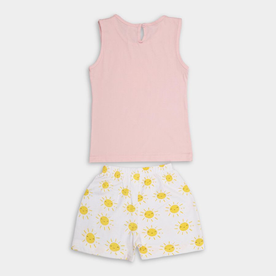 Infant Girls' 100% Cotton Short Set, Light Pink, large image number null