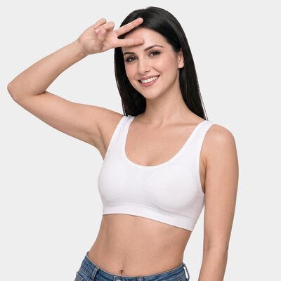 Women's White Scoop Neck Bralette Bra
