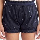 Girls' Navy Blue Regular Fit Star Printed Bloomer, नेवी ब्लू, small