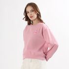 Women's Soft Pink Crew Neck Casual Sweatshirt, Pink, small image number null
