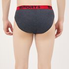 Men's Navy Blue Regular Fit Solid Briefs, Melange Blue, small