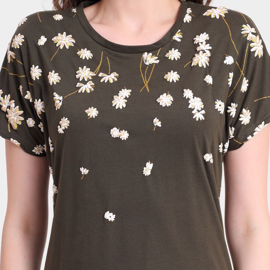 Ladies' Round Neck T-Shirt, Olive, large image number null