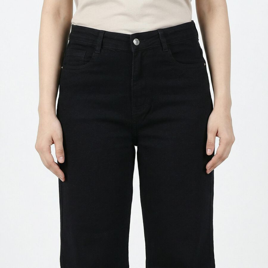 Women's Black Skinny Fit Classic Jeans, काला, large