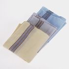 Men's Assorted Multi-color Striped Pack of 3 Handkerchief, एक्वा, small