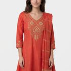Women's Fuchsia Embroidered Ethnic Set, Fuchsia, small