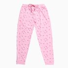 Girls Soft Rose Pink Regular Fit Polka Dot Printed Pyjama, Light Pink, small