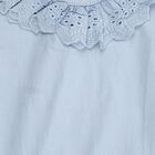 Infants' Light Blue Cotton Lace Neck Tiered Frock, हल्का नीला, small image number null