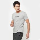 Cotton Blend Single Jersey Round Neck T-Shirt, Melange Light Grey, small image number null