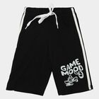 Boys' Black Relaxed Fit Printed Jamaican Shorts, Black, small