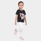 Girls Navy Blue Round Neck Regular T-Shirt, नेवी ब्लू, small
