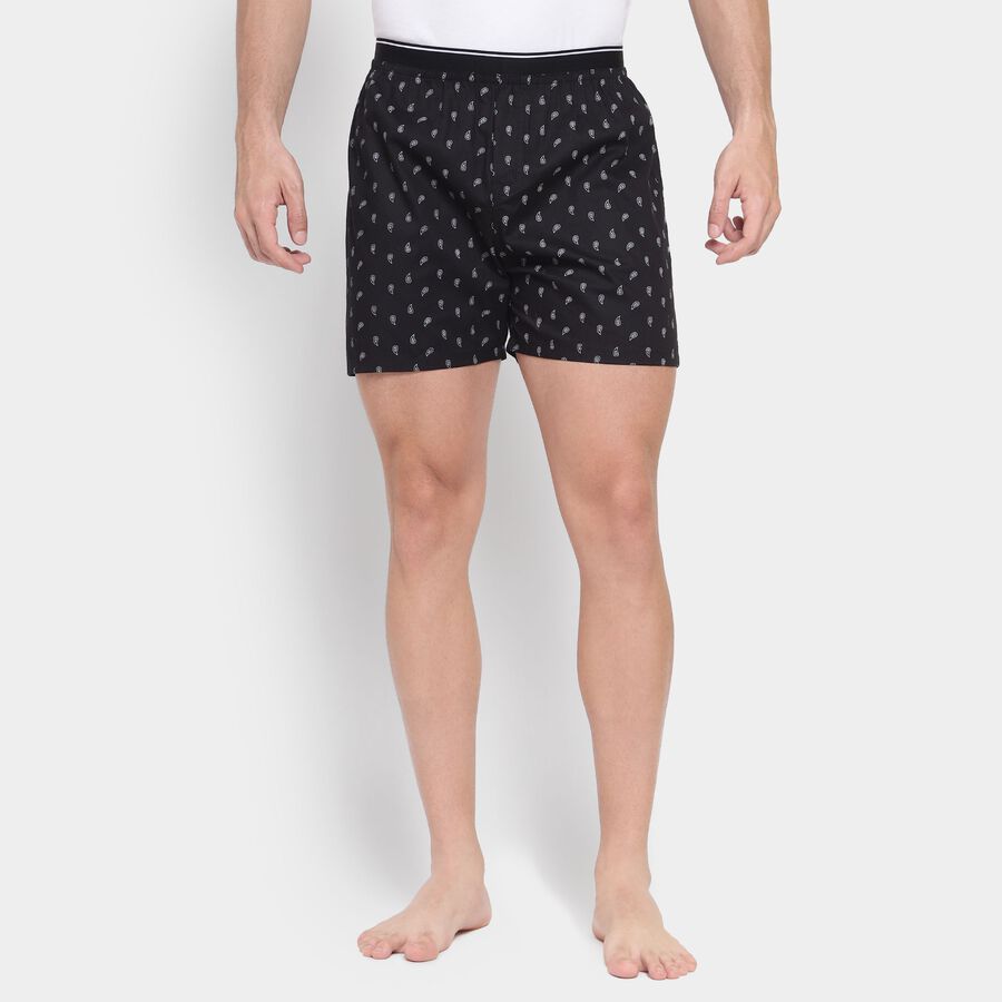 Men's Cotton Boxers, Black, large