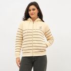 Women's Soft Beige Hooded Neck Casual Sweatshirt, ऑफ व्हाइट, small image number null