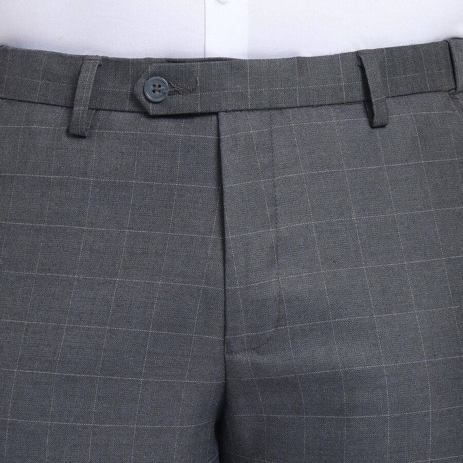 Men's Slim Fit Formal Trousers , मिश्रित मध्यम ग्रे, large
