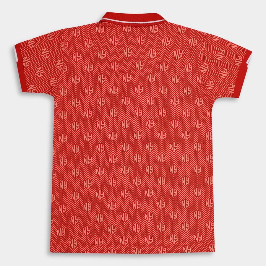 Boys' Half Sleeves T-Shirt , लाल, large image number null