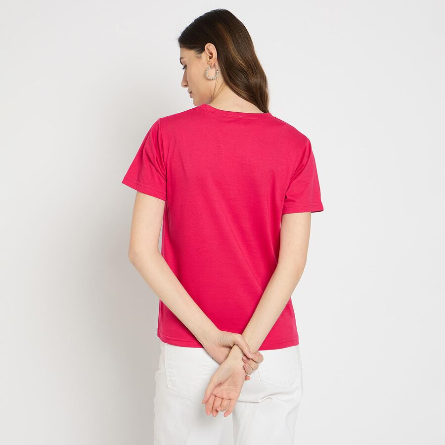 Ladies' Round Neck T-Shirt , Fuchsia, large image number null