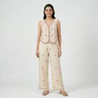 Women's Beige Embroidered Co-ord Set, Beige, small