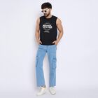 Men's 100% Cotton Round Neck Half Sleeves T-Shirt , Black, small