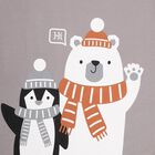 Boys' Light Grey Round Neck Cartoon Printed Baba Suit, Light Grey, small image number null