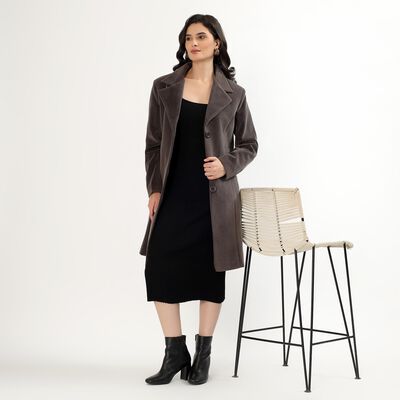 Women's Dark Grey Classic Long Coat