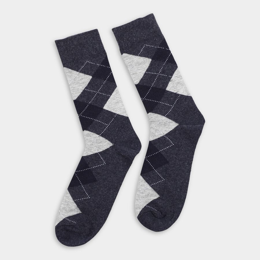 Men's Socks (Pack of 3), नेवी ब्लू, large