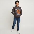 Boys Light Grey Crew Neck Casual Sweatshirt, हल्का ग्रे, small image number null