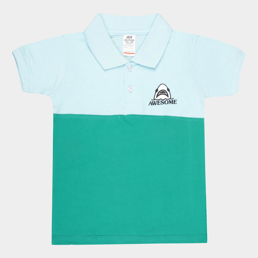 Boys Cotton T-Shirt, Light Blue, large image number null
