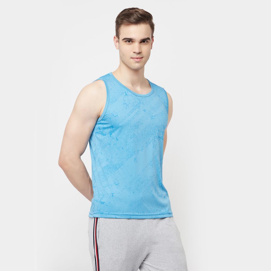 Printed Sleeveless T-Shirt, Light Blue, large image number null