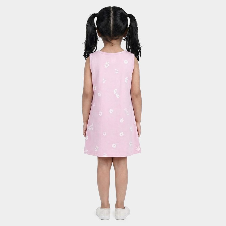 Girls' Lilac A-Line Floral Printed Frock, लाइलेक, large