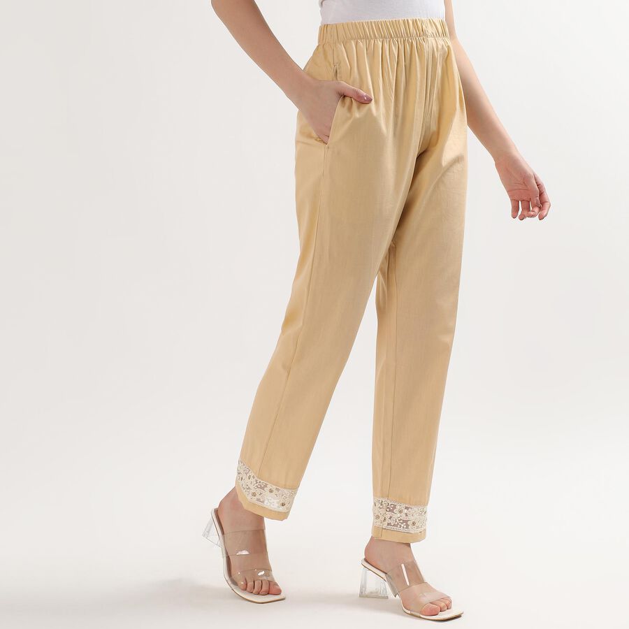 Ladies' 100% Cotton Palazzos, गहरा पीला, large image number null