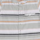 Infants' Light Sage Green Cotton Half Sleeve Mandarin Collar Casual Shirt, Light Green, small image number null