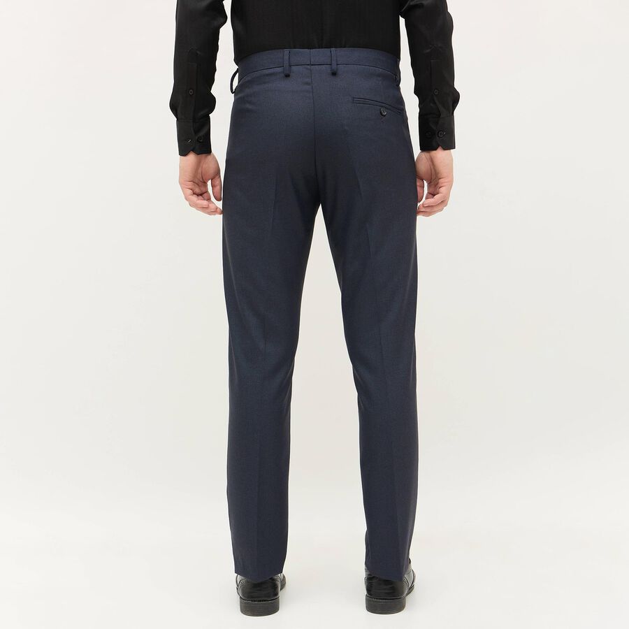 Men's Jet Blue Slim Fit Formal Trousers, Dark Blue, large