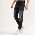 Men's Faded Black Slim Fit Jeans, Black, small