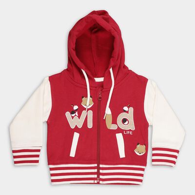 Infants Rich Maroon Hooded Casual Sweatshirt
