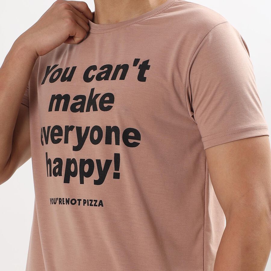 Men's Round Neck Half Sleeves T-Shirt , Light Pink, large image number null