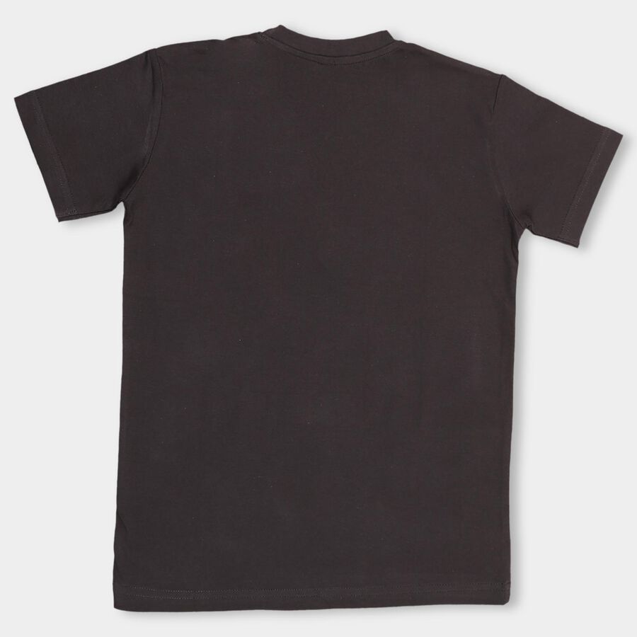 Boys' 100% Cotton Half Sleeves T-Shirt, गहरा ग्रे, large image number null