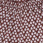Girls' Dark Brown Floral Printed Cotton Blend Pyjama, भूरा, small image number null
