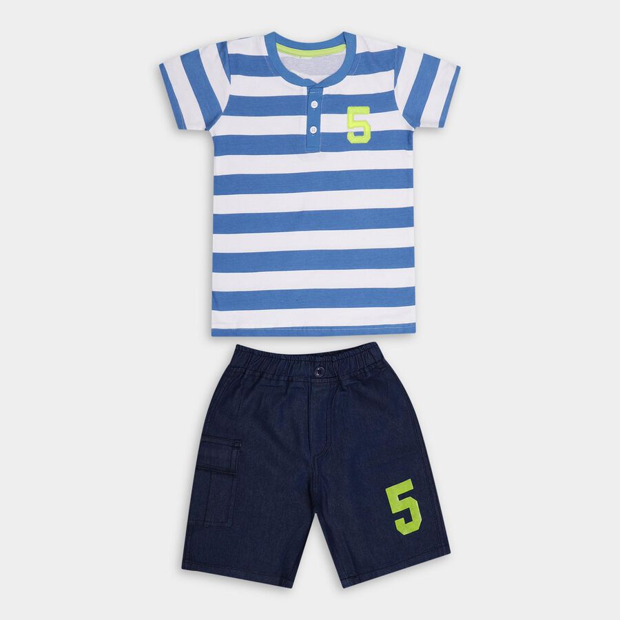Boys' 100% Cotton Woven Baba Suit , White, large image number null