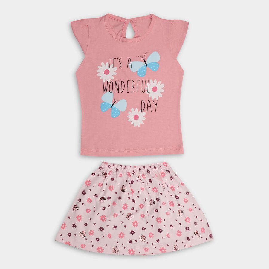 Infants' 100% Cotton Top Skirt , Pink, large image number null