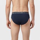 Men's Blue Regular Fit Solid Briefs, Teal Blue, small