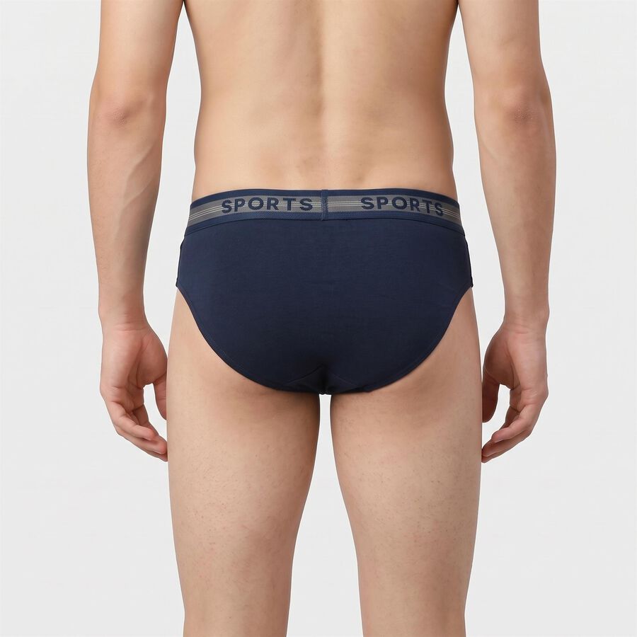 Men's Blue Regular Fit Solid Briefs, Teal Blue, large