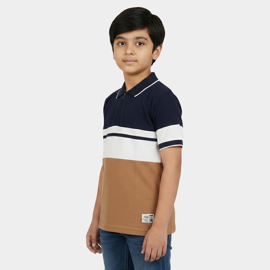 Boys Brown Polo Neck Polo Boys T-Shirt, Brown, large