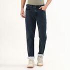 Men's Dark Blue Straight Fit Jeans, Dark Green, small