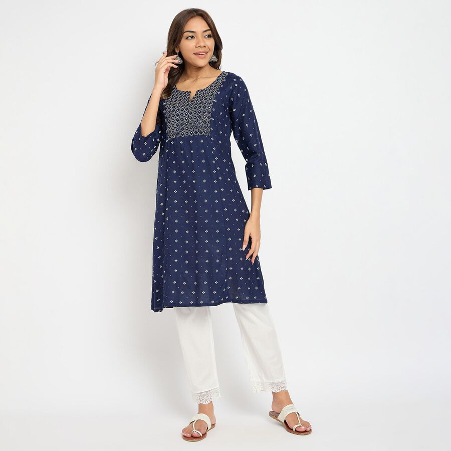Ladies' Kurta, Navy Blue, large image number null
