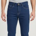 Men's Blue Slim Fit Classic Five Pocket Jeans, Mid Blue, small