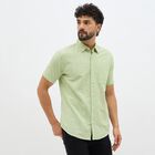 Men's Light Sage Green Cotton Half Sleeve Classic Casual Shirt, Light Green, small image number null