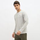 Men's Light Grey Round Neck Casual T-Shirt, Light Grey, small image number null