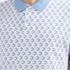 Men's Light Blue Cotton Polo Neck Printed T-Shirt, Light Blue, small image number null